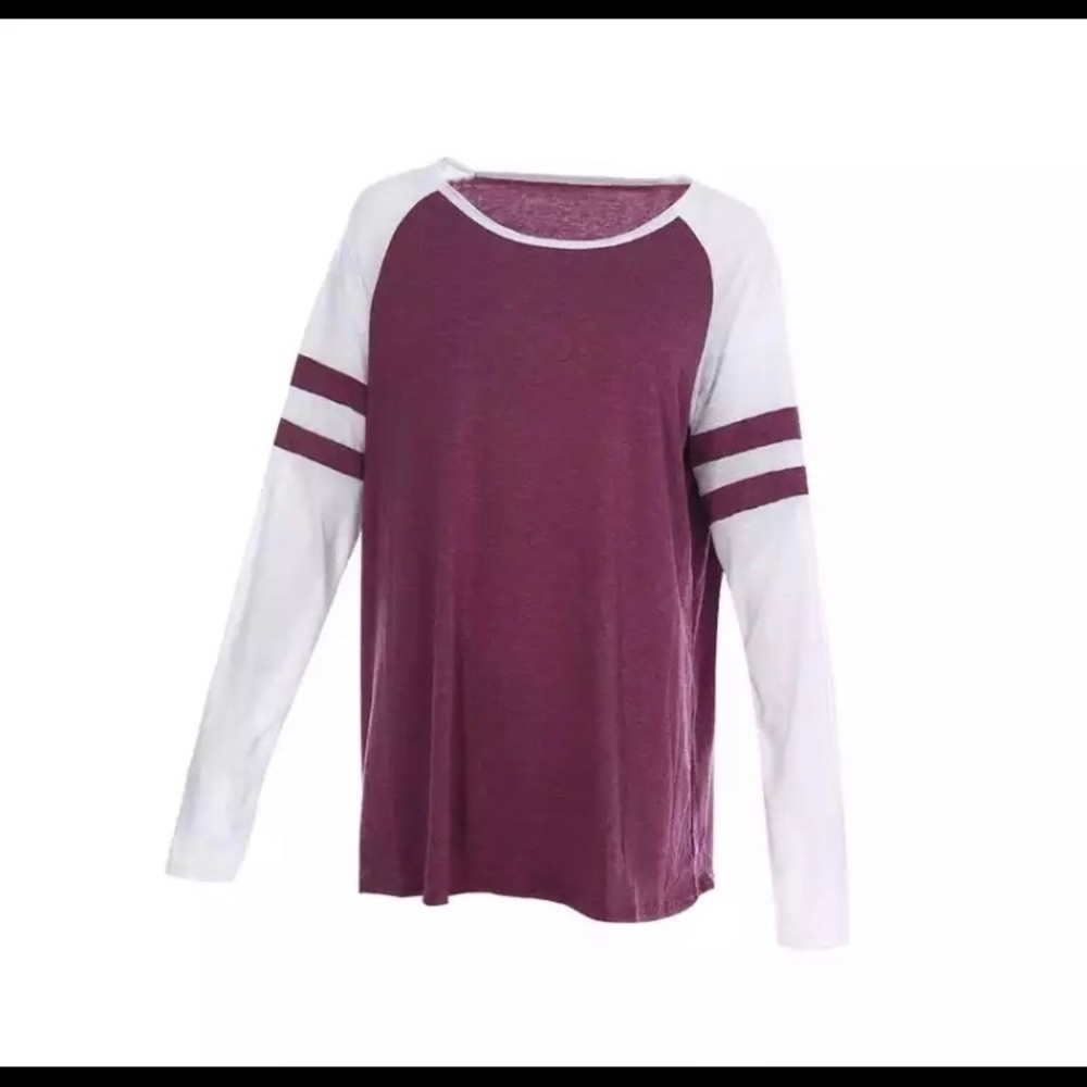 “NWOT”Burgundy Long Sleeved Baseball ⚾️ Tee!!!